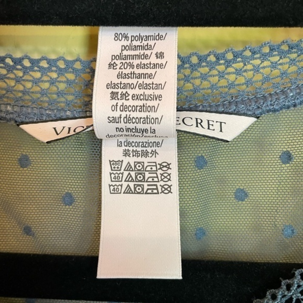 Victoria Secret Transparent Blue Polk Dot Blouse Size Medium - Picture 4 of 5